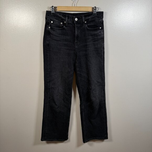 AYR Secret Sauce Wide Leg Jeans Size 27 Short Black Date Night Wash High Rise - Picture 1 of 11